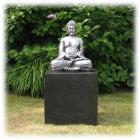 Tuinbeeld Boeddha meditatie zilver