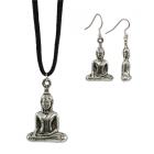 Set Boeddha oorbellen + ketting