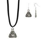 Set Boeddha oorbellen + ketting