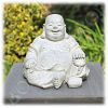 Tuinbeeld Happy Boeddha licht 25cm