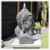Tuinbeeld Boeddha buste M donker_1