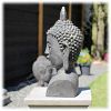 Tuinbeeld Boeddha buste M donker_3