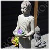 Staand Boeddha tuinbeeld met kom licht_4