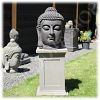 Tuinbeeld Boeddha hoofd 2 middel donker_4