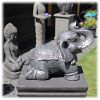 Tuinbeeld olifant op knieen zilver_2