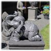 Tuinbeeld olifant op knieen zilver_4