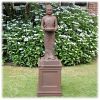 Staand Boeddha tuinbeeld met kom rustiek_6