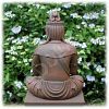 Kwan Yin tuinbeeld zittend rustiek_2