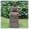 Kwan Yin tuinbeeld zittend rustiek_4