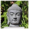 Tuinbeeld Japans Boeddha hoofd M donker
