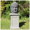 Tuinbeeld Japans Boeddha hoofd M donker_4 Tuinbeeld Japans Boeddha hoofd M donker_4