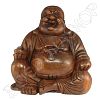 Grote houten Happy Boeddha