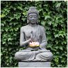 Tuinbeeld Boeddha namaskara donker XL