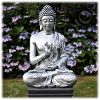 Tuinbeeld Boeddha namaskara zilver XL
