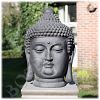 Tuinbeeld Boeddha hoofd clayfibre groot donker