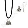 Set Boeddha oorbellen + ketting