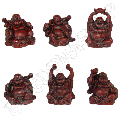 Set rode zittende Boeddha's
