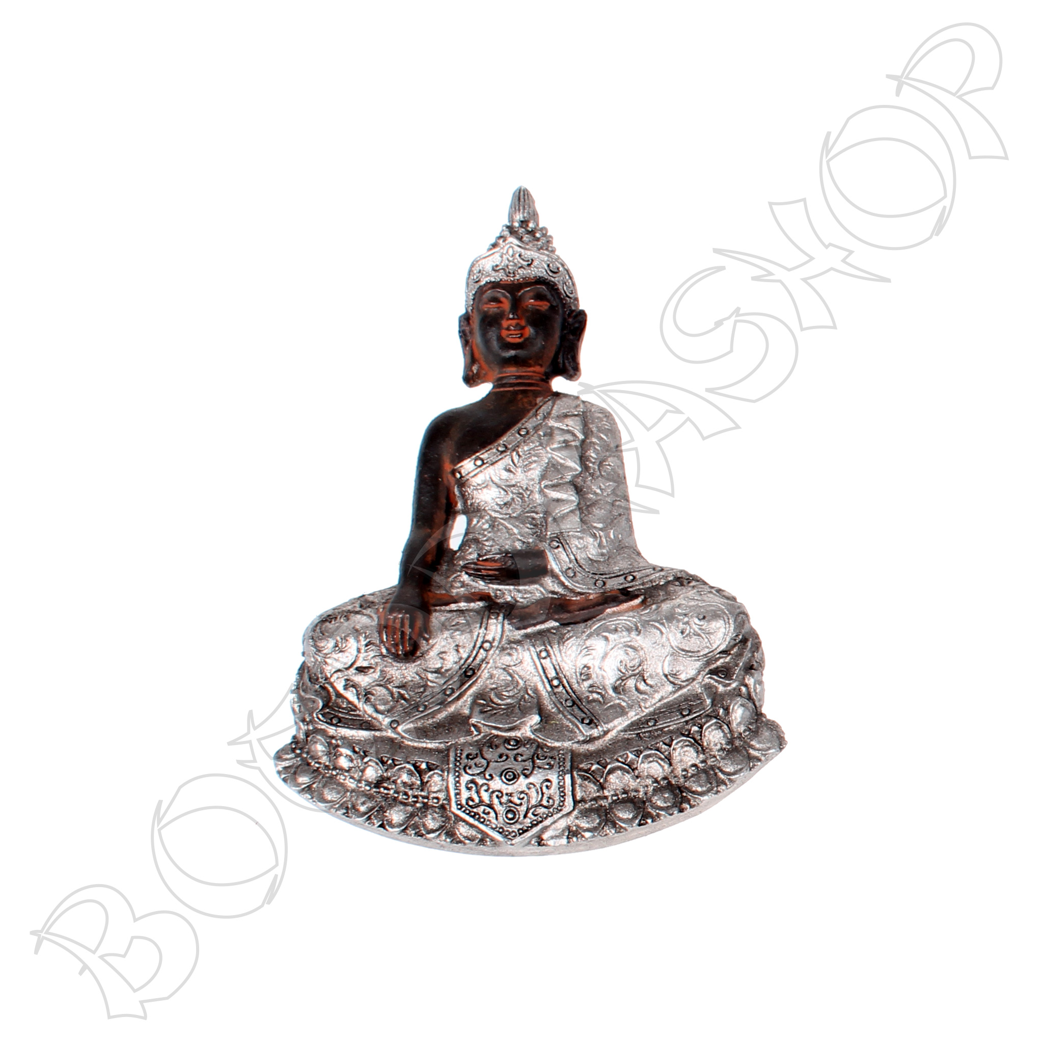 Thaise Boeddha magneet zwart/zilver