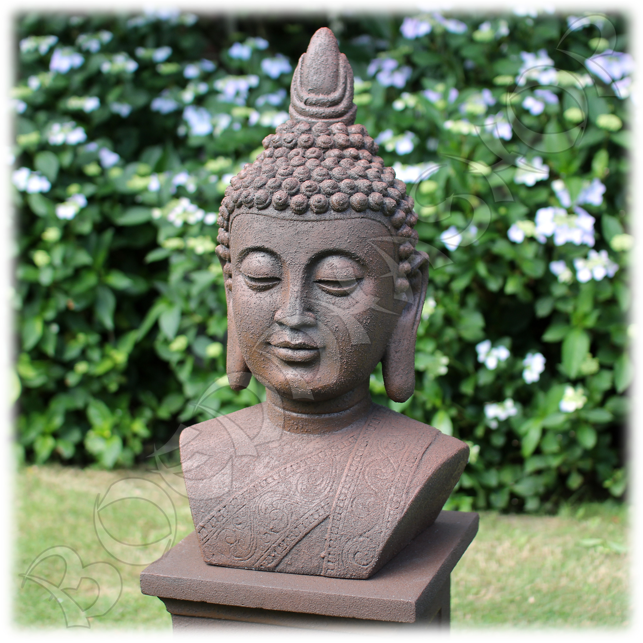 Tuinbeeld Boeddha buste L rustiek