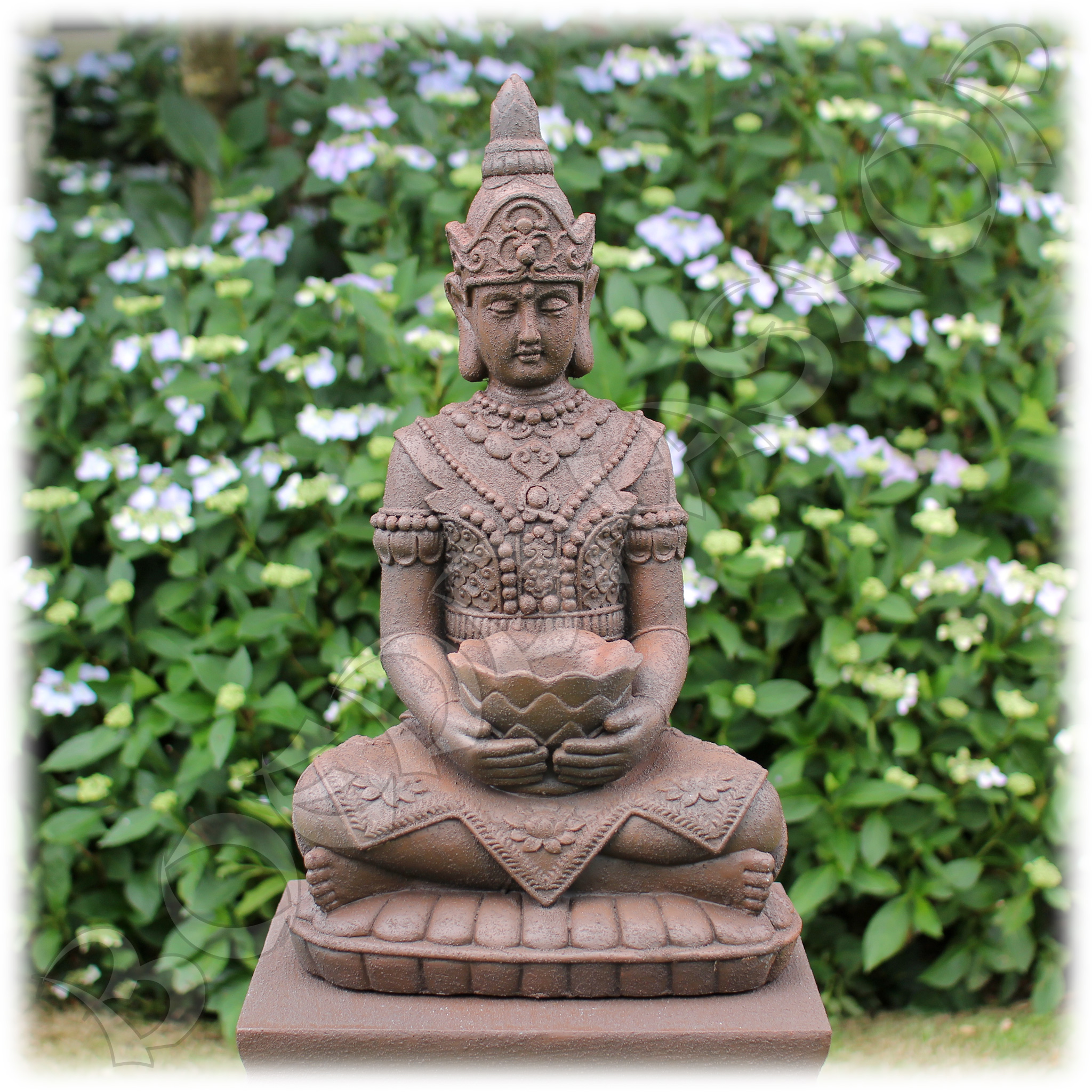 Boeddha met lotusschaal rustiek