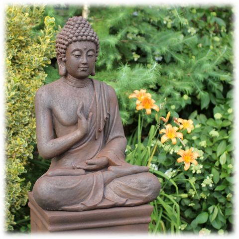Tuinbeeld Boeddha namaskara rustiek XL