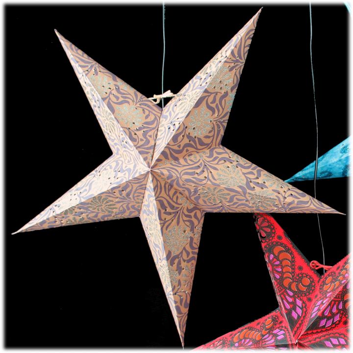 Lampion ster gerecycled karton beige