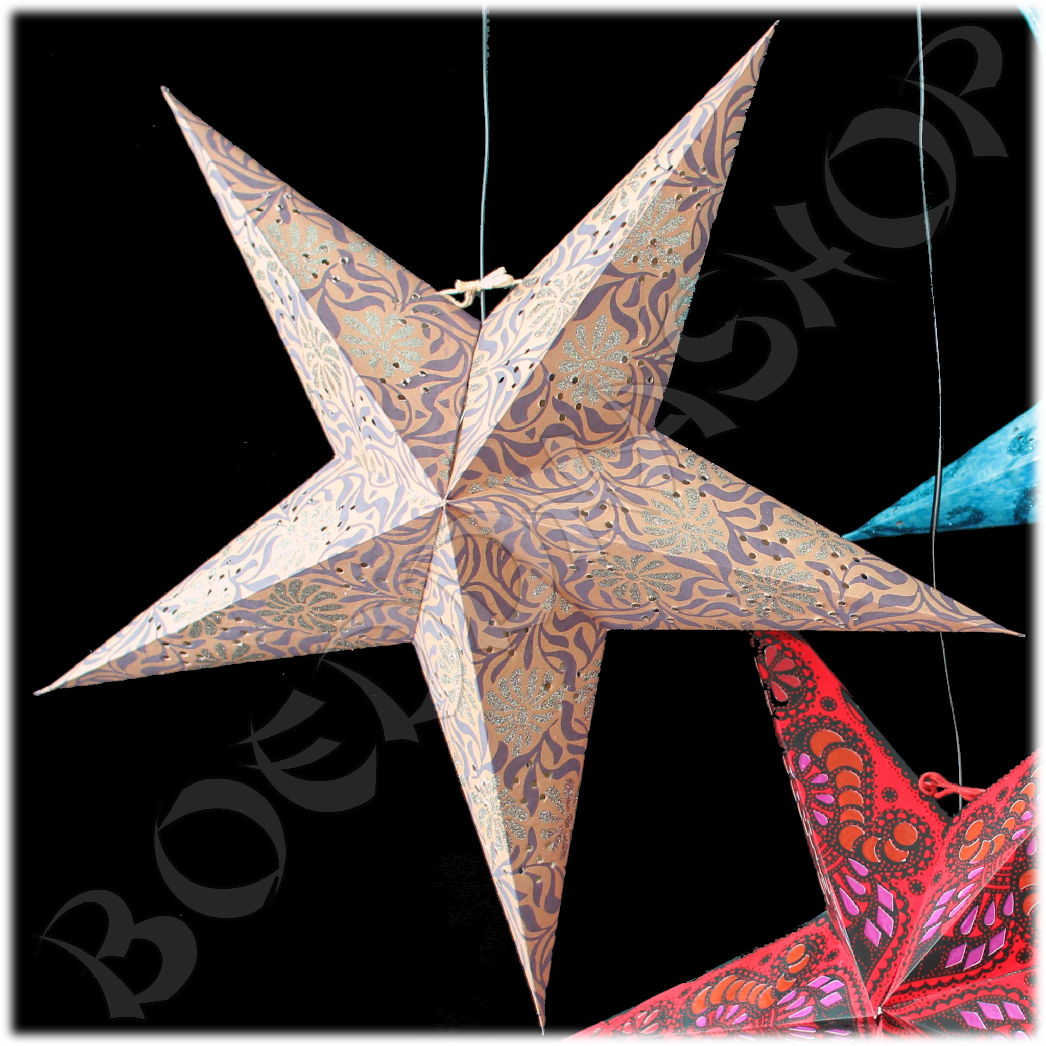 Lampion ster gerecycled karton beige