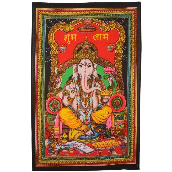 Wanddoek zittende Ganesha