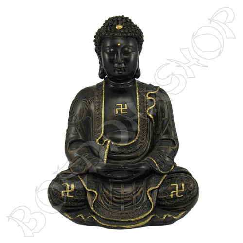 Boeddha swastika meditatie zwart