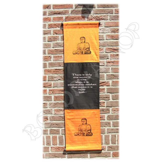 Boeddha wanddoek oranje