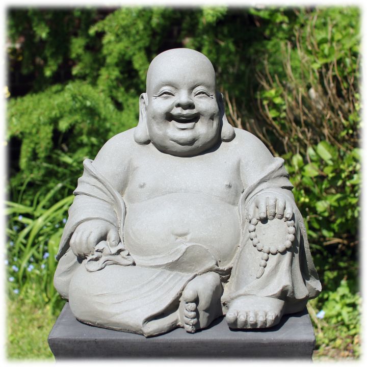 Tuinbeeld Happy Boeddha L licht