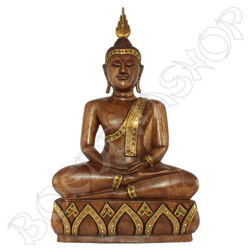 Thaise meditatie Boeddha hout Thaise meditatie Boeddha hout