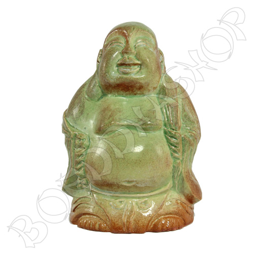 Keramiek Happy Boeddha groen #3 Keramiek Happy Boeddha groen #3