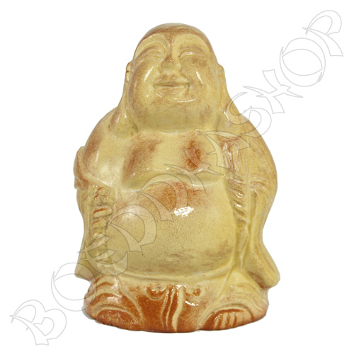 Keramiek Happy Boeddha geel #5