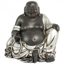 Happy Boeddha zwart/zilver L