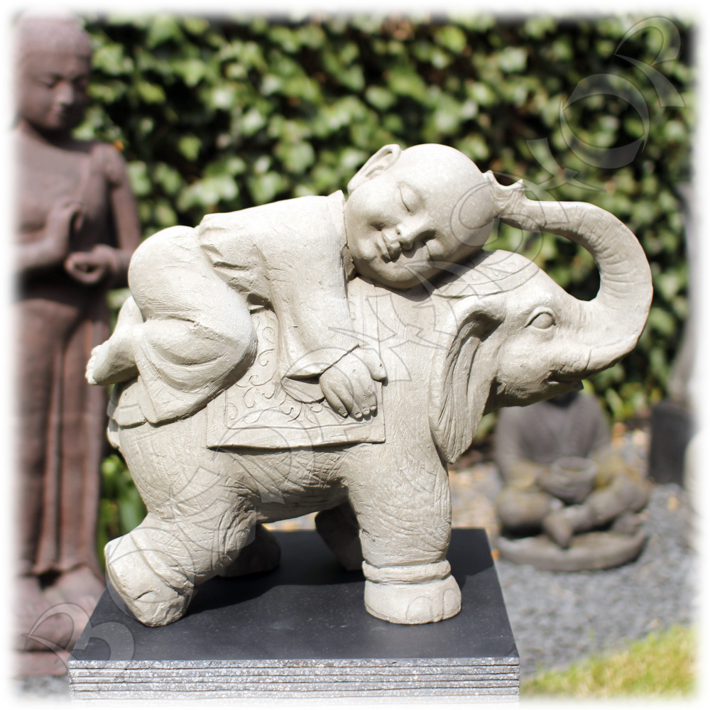 Kind monnik op olifant licht