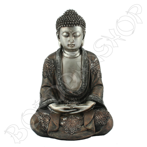 Boeddha meditatie antiek zilver