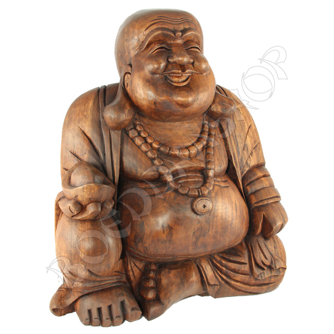 Houten happy Boeddha XXL
