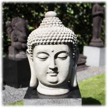 Tuinbeeld Boeddha hoofd clayfibre groot