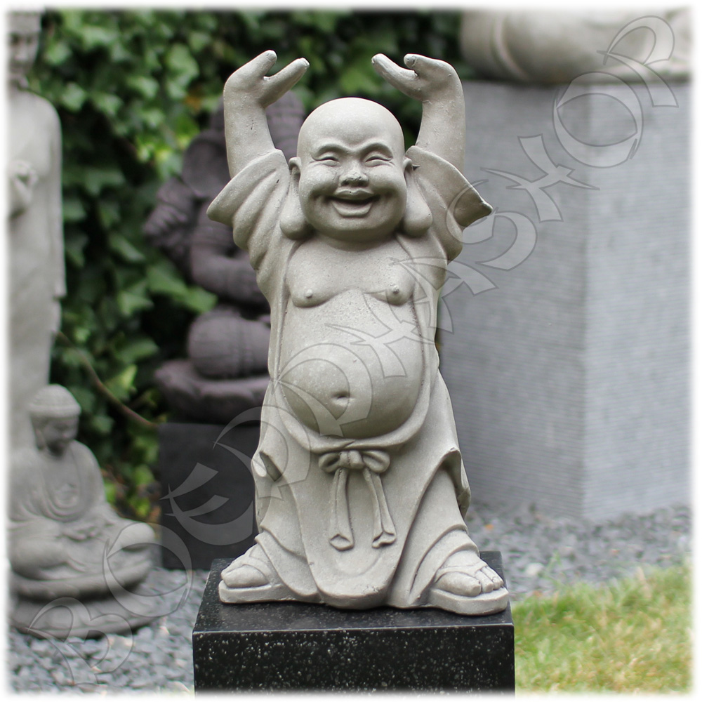 Happy Boeddha Hotei grijs clayfibre