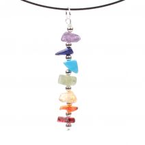 Chakra ketting zilver met edelstenen split