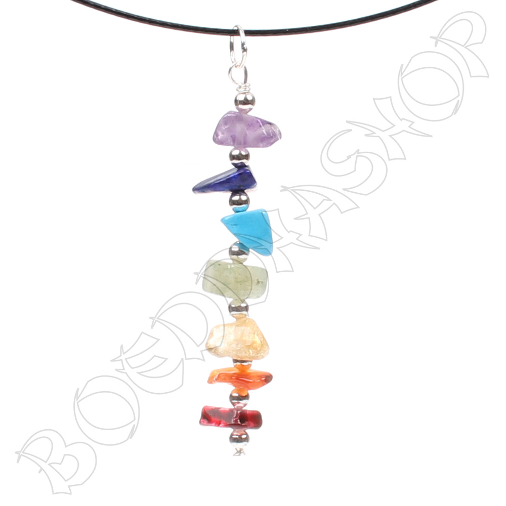 Chakra ketting zilver met edelstenen split