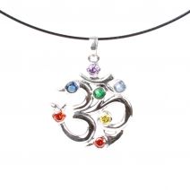 Chakra ketting zilver met edelstenen OHM