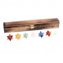 7 Chakra edelsteen Merkaba's in kistje