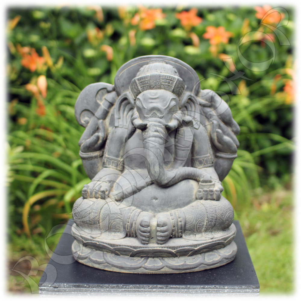 Ganesha tuinbeeld 40cm donker Boeddhashop