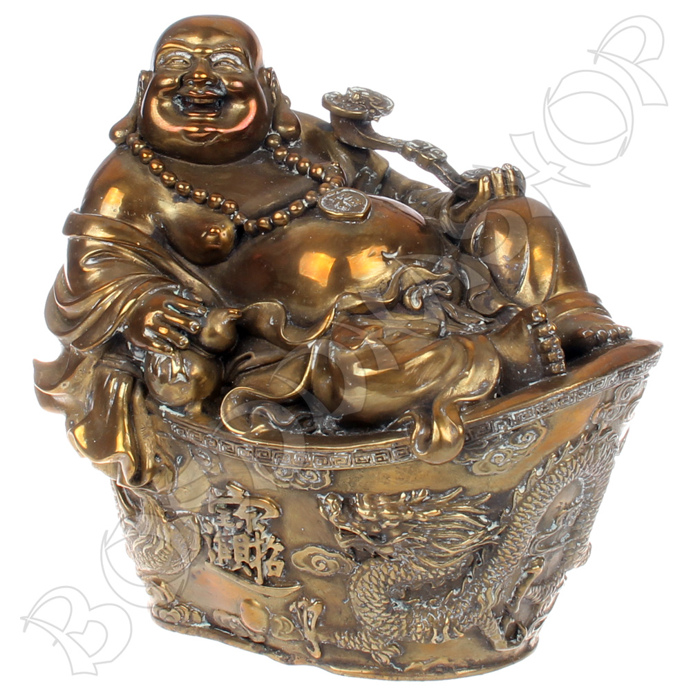 Koperen Boeddha op goudklomp