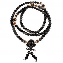 Mala ketting obsidiaan met tijgeroog