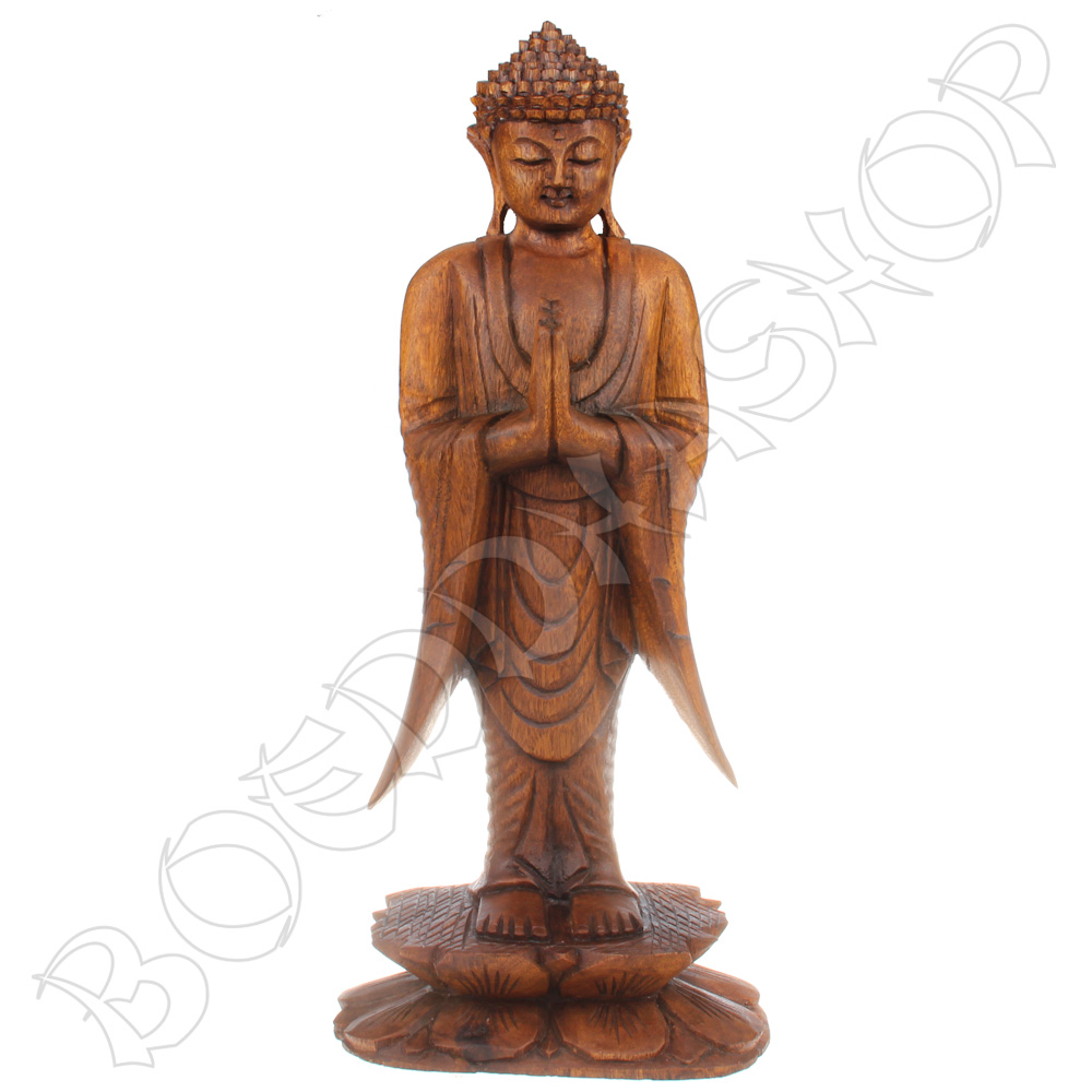 Namaskara Boeddha 40cm staand hout