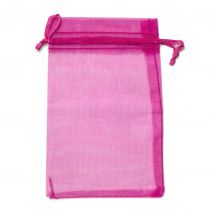 Organza zakjes 10x15 cm fuchsia roze