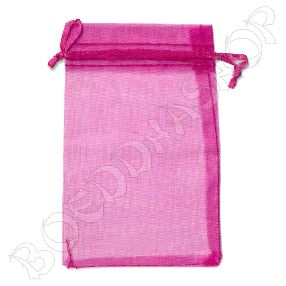 Organza zakjes 10x15 cm fuchsia roze